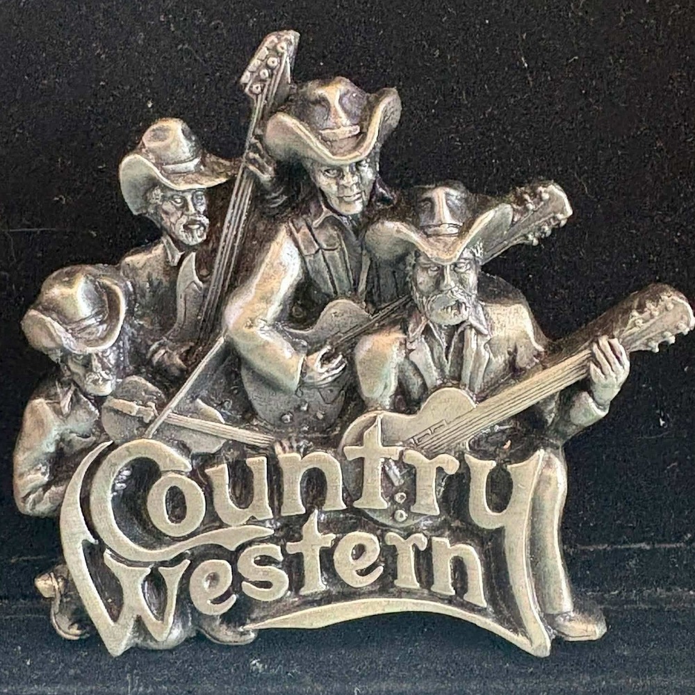 Vintage 1981 Bergamot Brass Works Country Western Band Belt Buckle USA Made